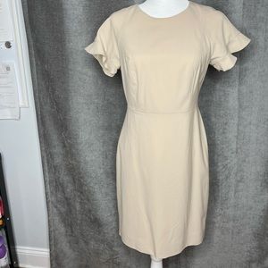 NEW J. Crew midi dress short sleeves beige color